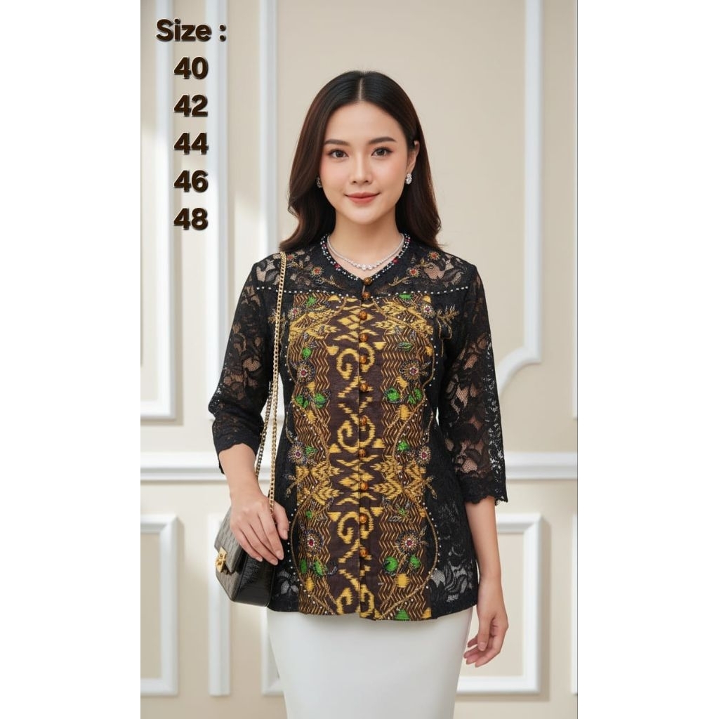 Blus payet kancing lapis premium//Blus wanita batik