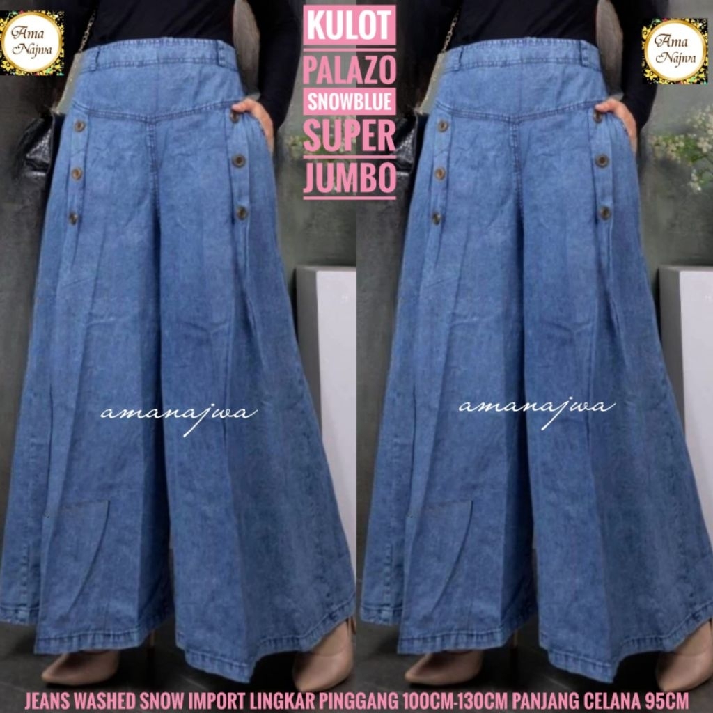 KULOT JEANS SUPER JUMBO LP 100 - 130 CELANA PANJANG WANITA DEWASA BAWAHAN WANITA SIZE JUMBO