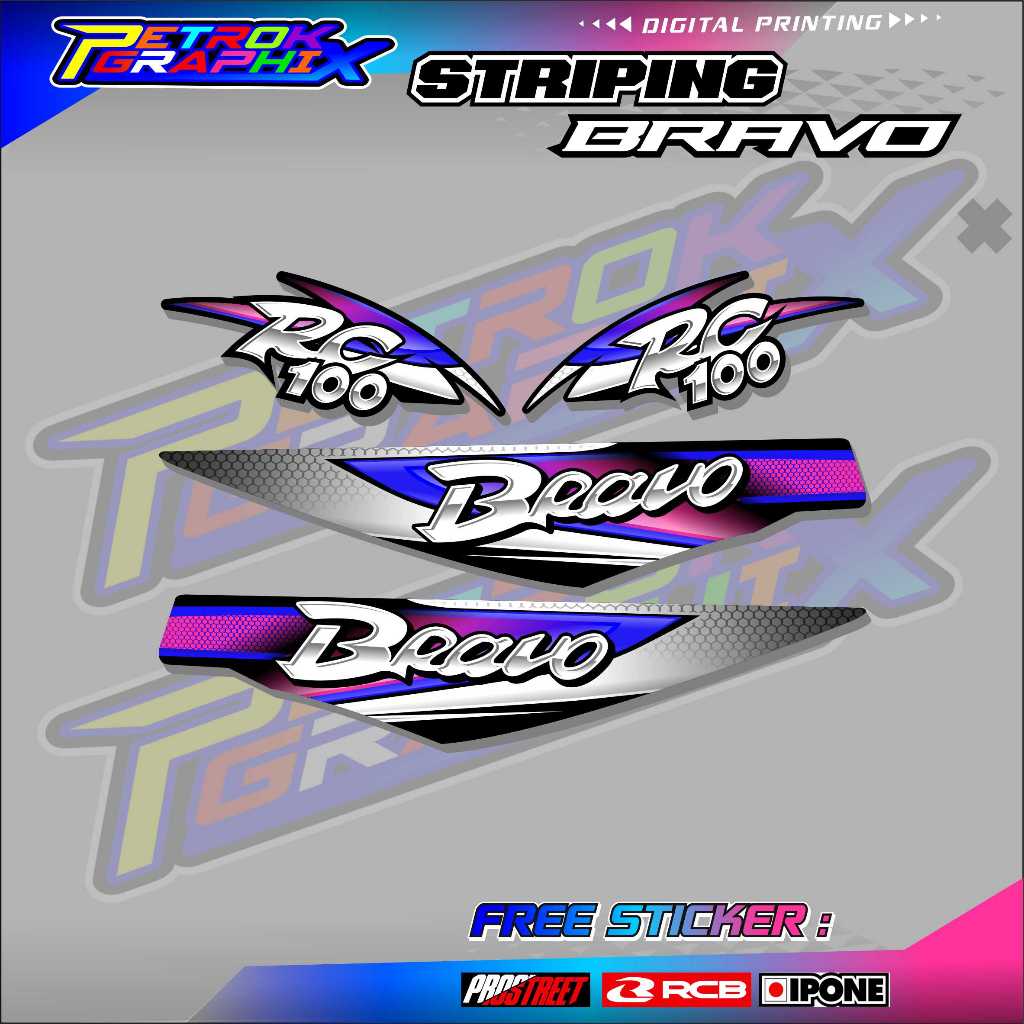 STRIPING VARIASI SUZUKI BRAVO RC 100 / STICKER LIST VARIASI MOTOR BRAVO RC 100