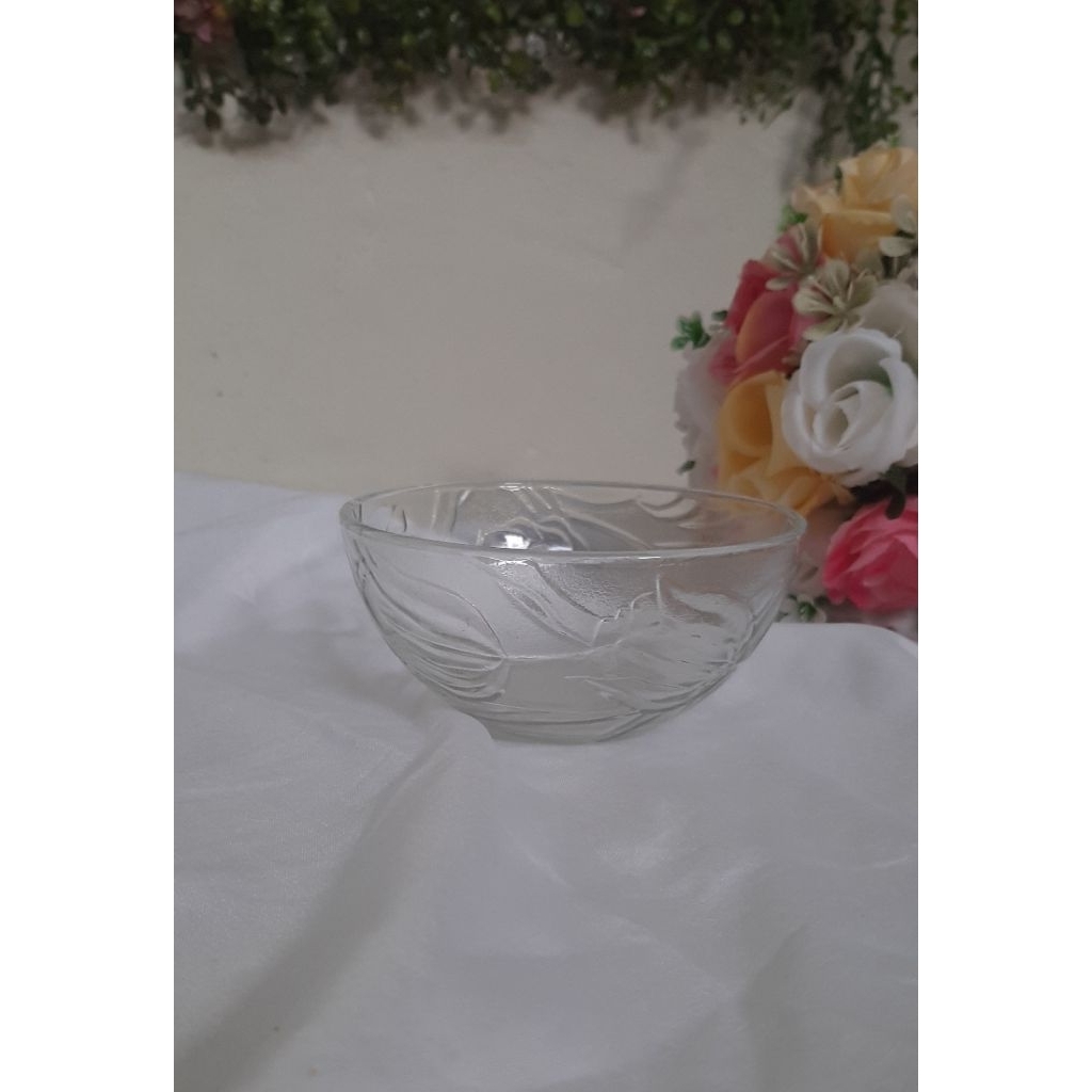 Mangkok / Bowl Souvenir Kaca Kecil Motif Bunga Tulip