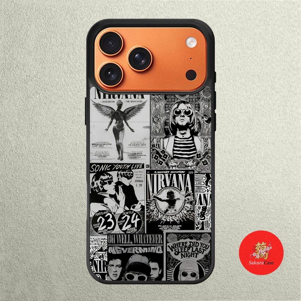 iPhone Case 17 16 15 14 13 12 11 X XR Xs 8 7 6 5 Plus Pro Max Air Softcase NIRVANA doodle