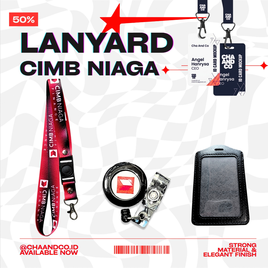 Lanyard CIMB NIAGA | SET LANYARD CIMB NIAGA | TALI Gantungan CIMB Niaga [Lanyard CIMB NIAGA READY ST
