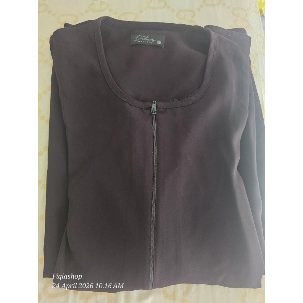 preloved abaya loria bitterchoco ditsy