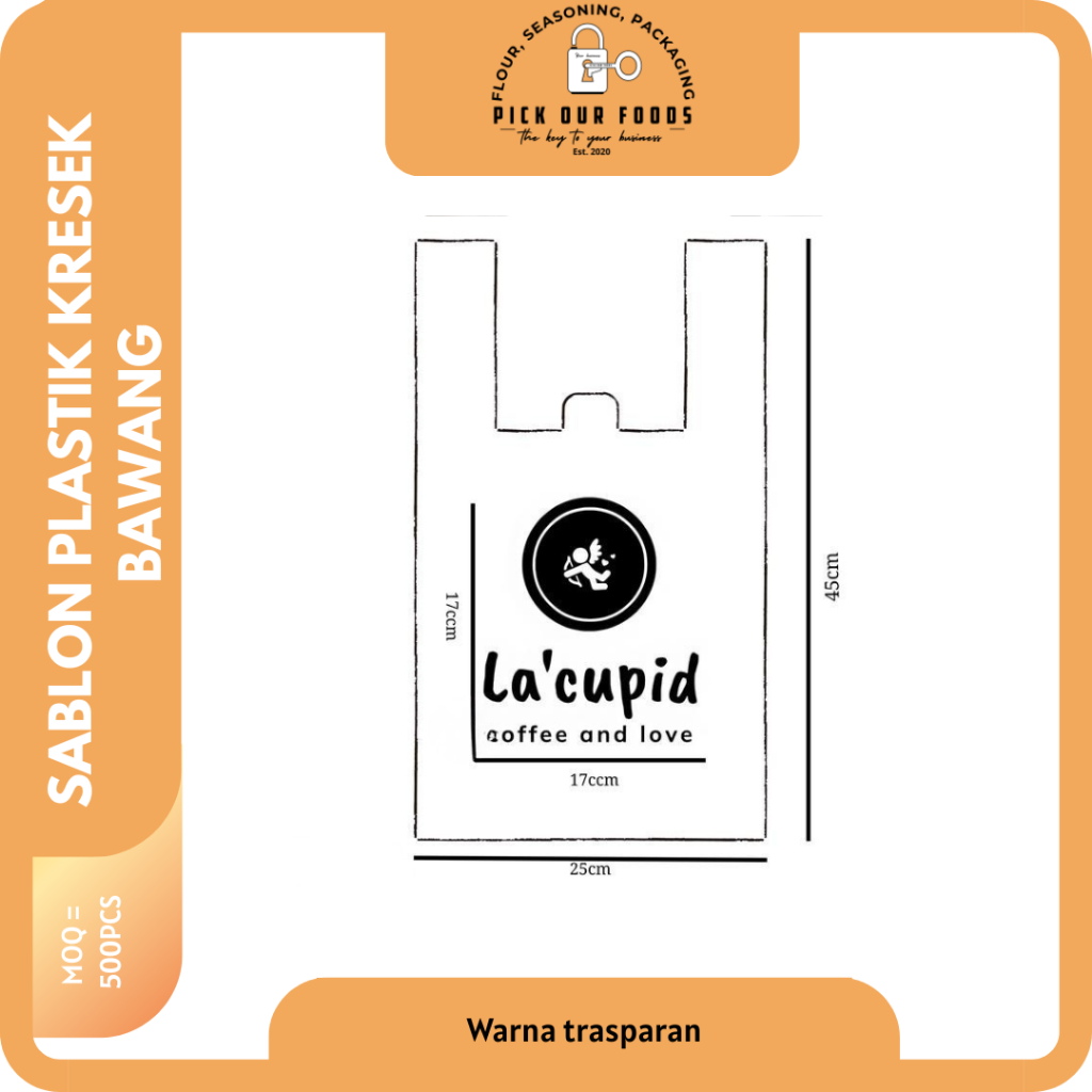 Custom Sablon Kantong Kresek Bawang Bening Kecil | Custom Sablon Kantong Plastik Bening Sedang