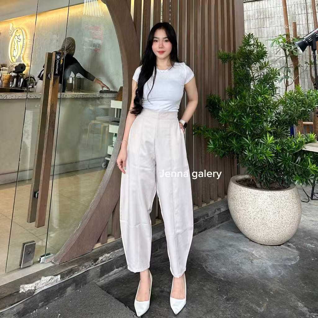 Barrel Jeans Jumbo 40-85 KG Celana Wanita Panjang leg curve baggy jeans korean putih retro vintage d