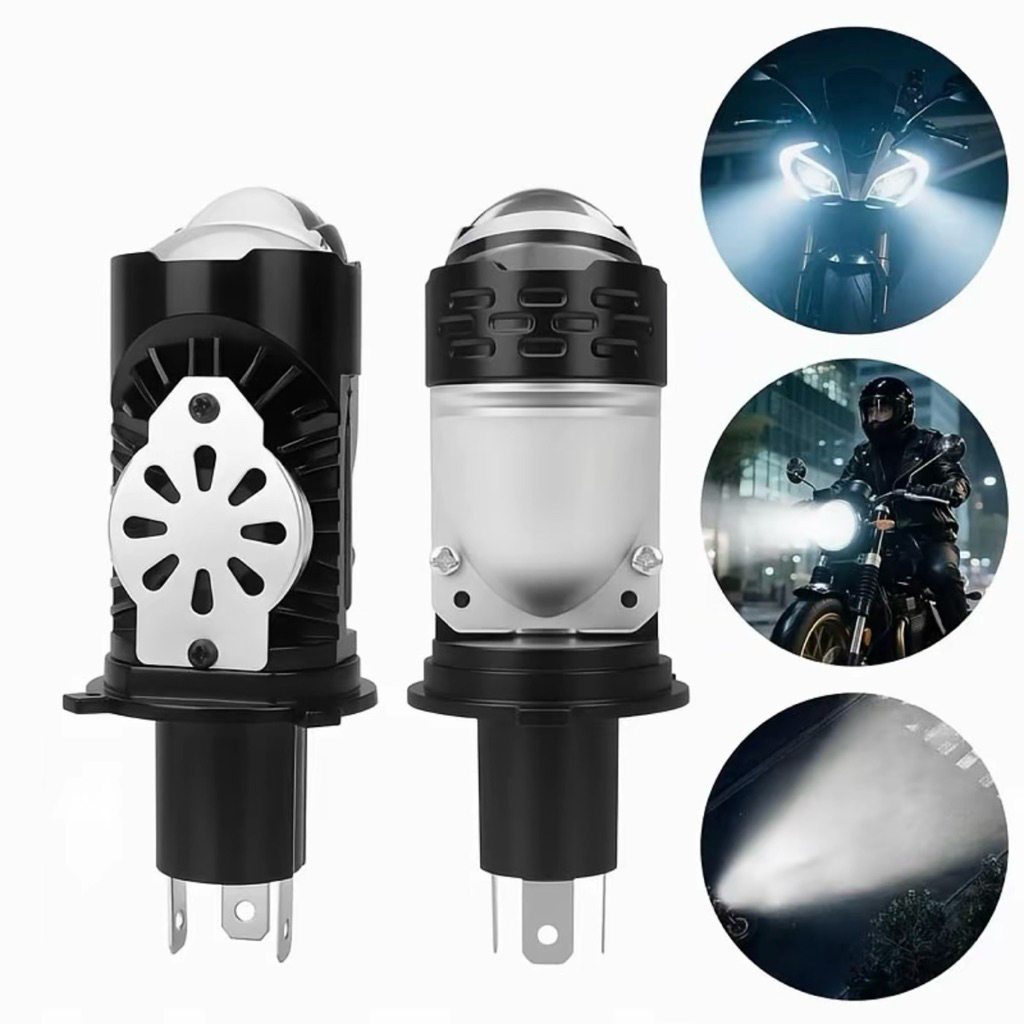 (COD) Lampu Proyektor Mini H4 Bola Lampu Depan Mobil Motor H4 Biled H4 Super Terang Universal Produc
