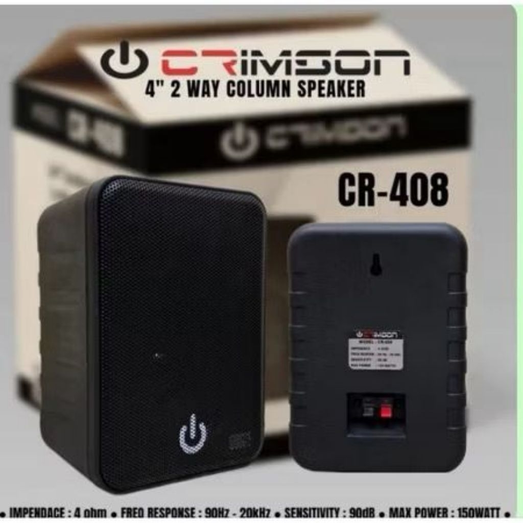 ￼Speaker 4 Inch Pasif Crimson CR 408 Sepasang Speaker Original