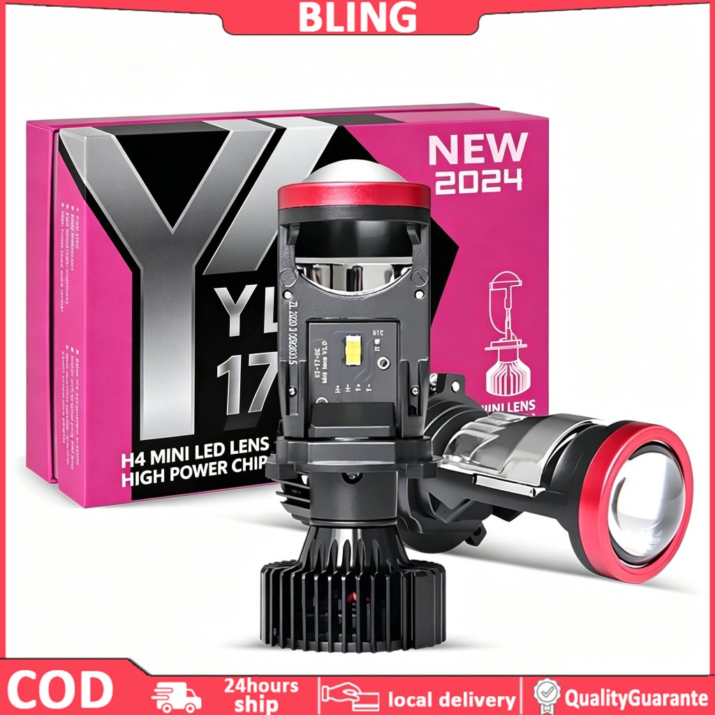 Lampu Led Mobil Dan Motor H4 Mini PJECTOR PROJIE Y17D SUPER BRIGHT 160 Watt/Dengan kipas angin
