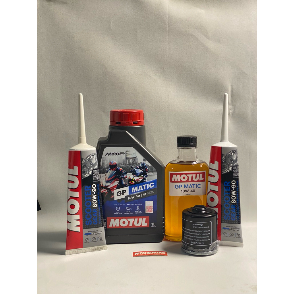 Paket Oli Mesin Vespa Matic 1,3 Liter Oli Gardan dan Filter Oli Original untuk Vespa Sprint Primaver