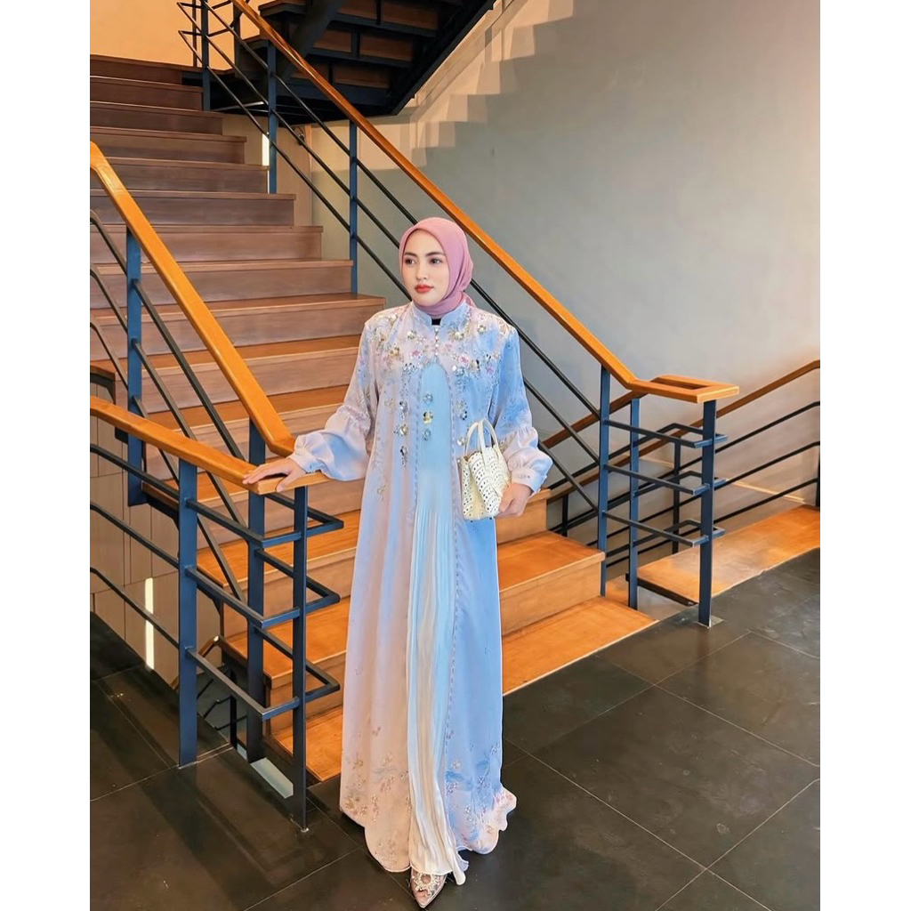 Pakaian Gamis Model Pink Payet