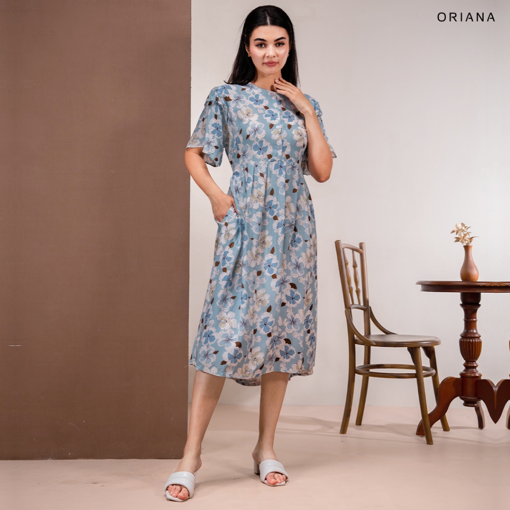 ORIANA - Maxi Dress GAITHA Oriana Homewear Daster Rayon Tangan Ruffle Collection