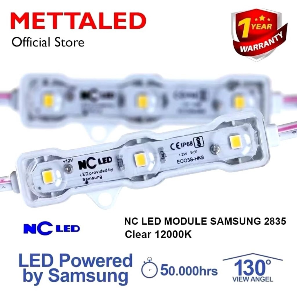 LED MODULE 3 MATA NC SAMSUNG 2835 CLEAR WHITE 1.2W MADE IN KOREA
