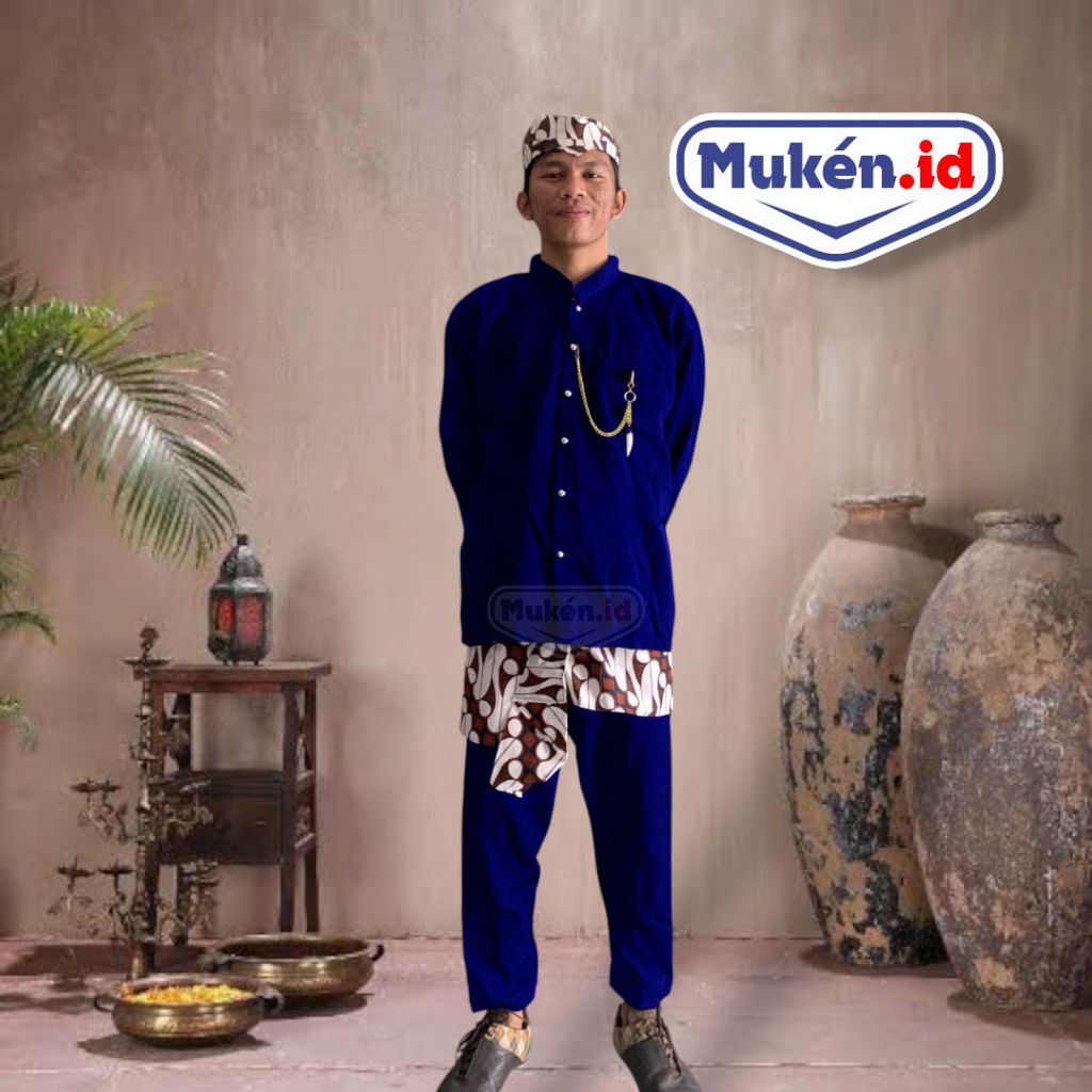 [PACKING DUS] Baju Adat Basofi Navy adat Jawa Cak baju adat Jawa timur Beskap baju karnaval
