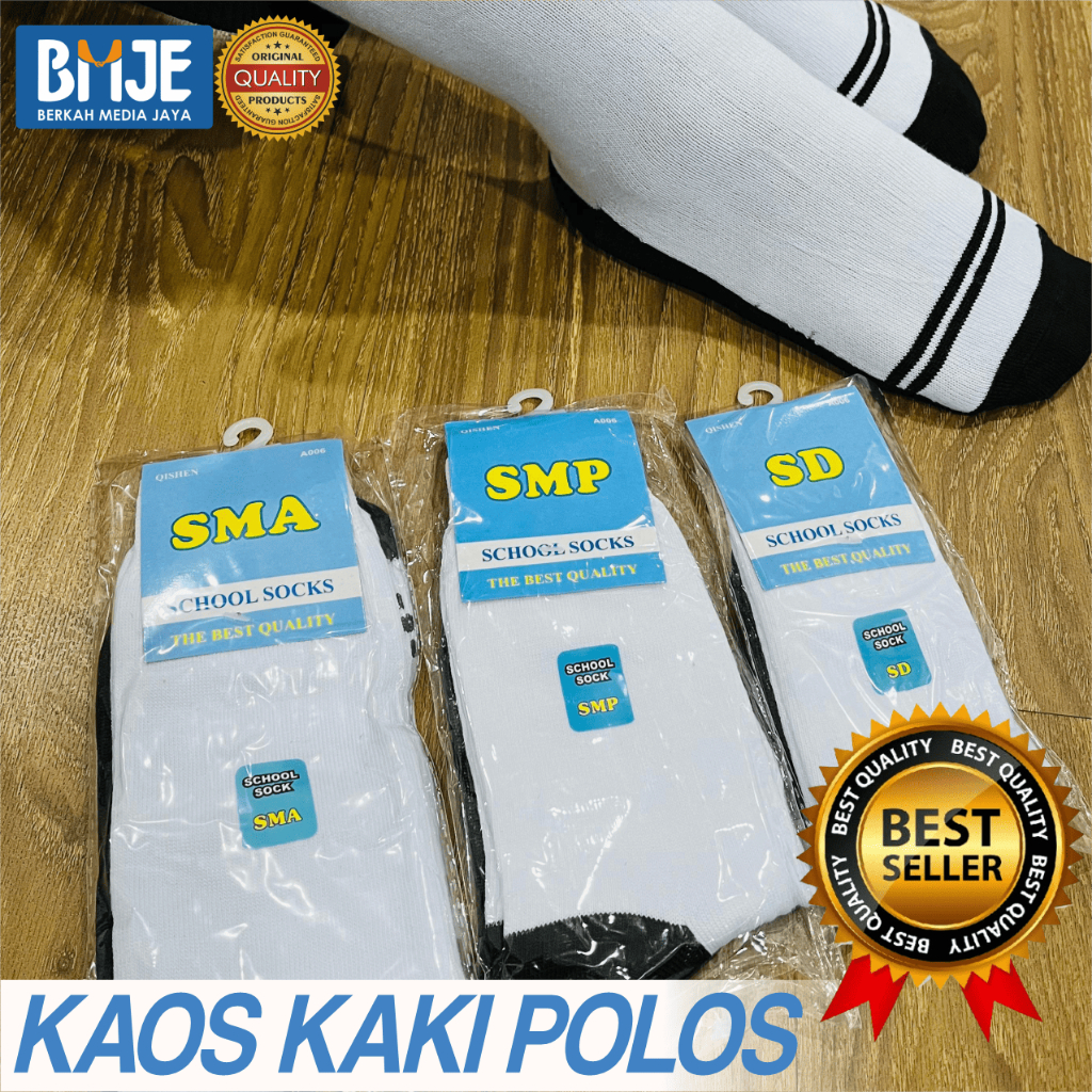 KAOS KAKI SEKOLAH , KAUS KAKI ANAK SEKOLAH TK-SD, KAOS KAKI PUTIH HITAM, KAOS KAKI HITAM POLOS
