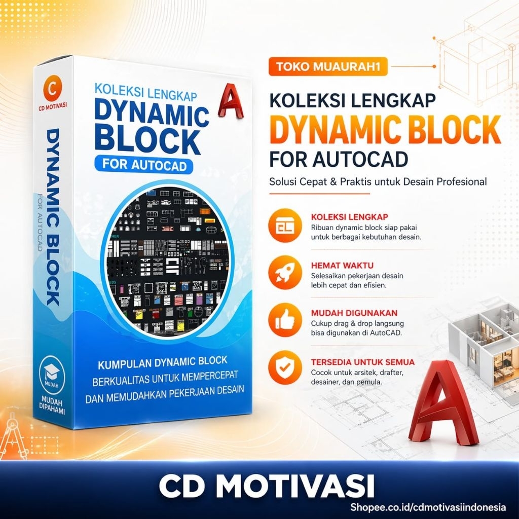 Kumpulan Dynamic Block AutoCAD DWG 2D Terlengkap Arsitektur Interior Sipil Siap Pakai File