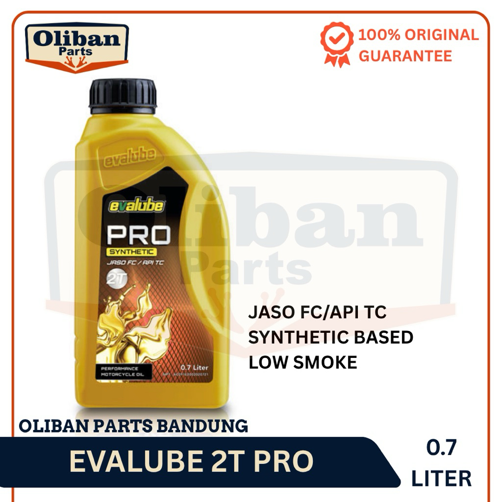 OLI SAMPING MOTOR 2 TAK EVALUBE 2T PRO LOW SMOKE 700ML ORIGINAL ASLI JASO FC API TC SYNTHETIC BASED 