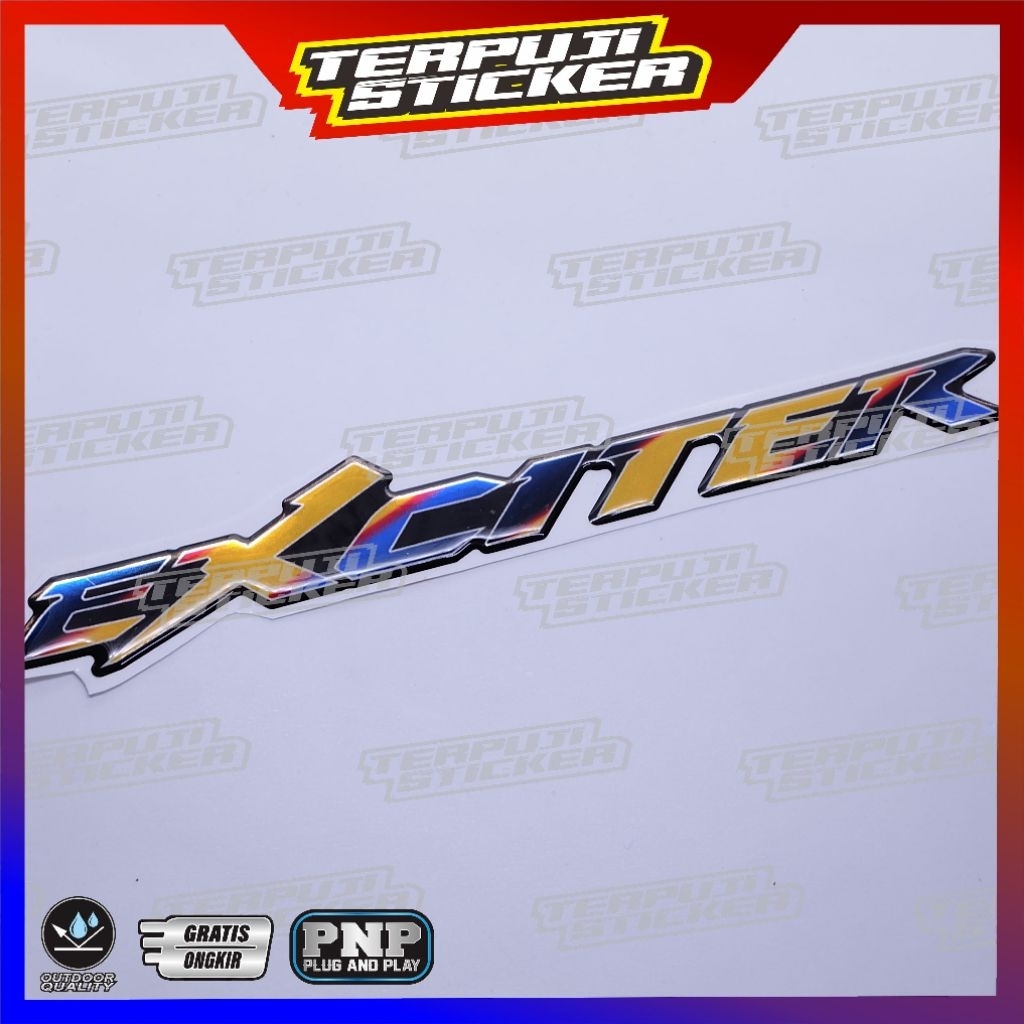 emblem timbul exciter/emblem timbul exciter titanium/sticker timbul exciter