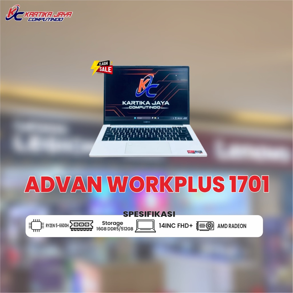 ADVAN WORKPLUS 1701 RYZEN 5 6600H | RAM 16 SSD 512GB 2nd