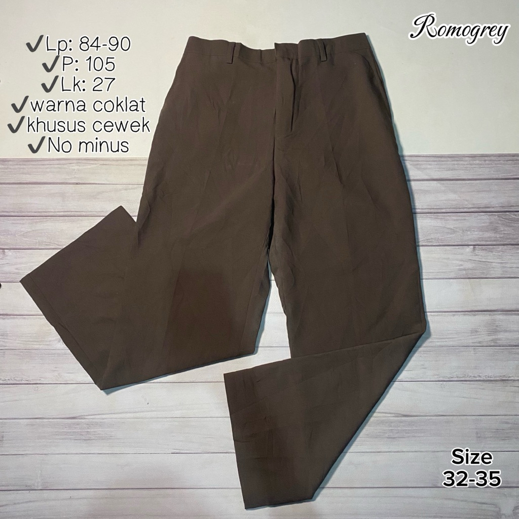 Celana formal cewek warna coklat/ celana polos