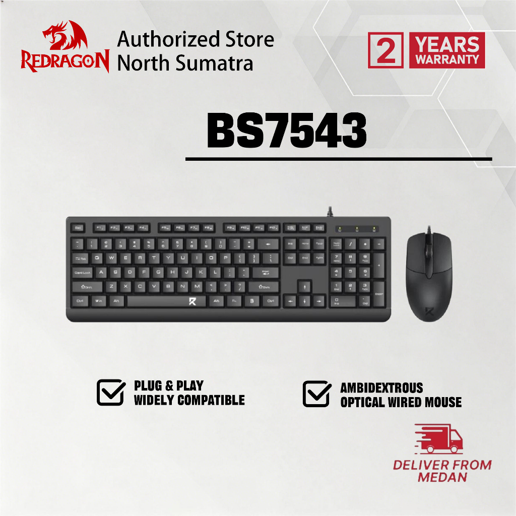 Redragon BS-7543 Wired Membrane keyboard & mouse Office Combo