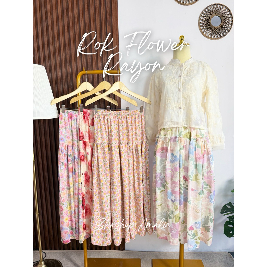 ROK FLOWER RAYON by Shashop Amalia