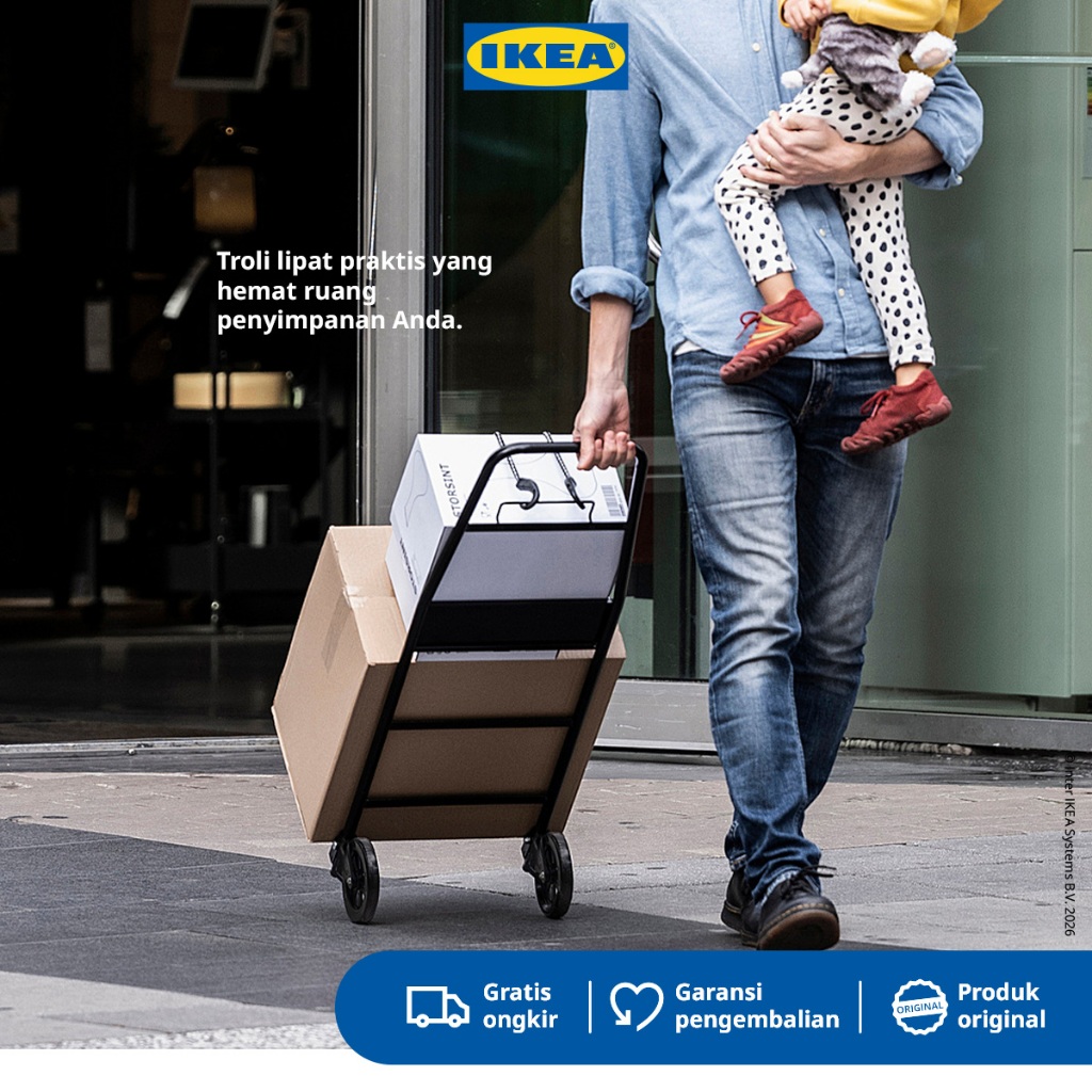 IKEA RULLEBOR Troli Belanja Serbaguna Hitam