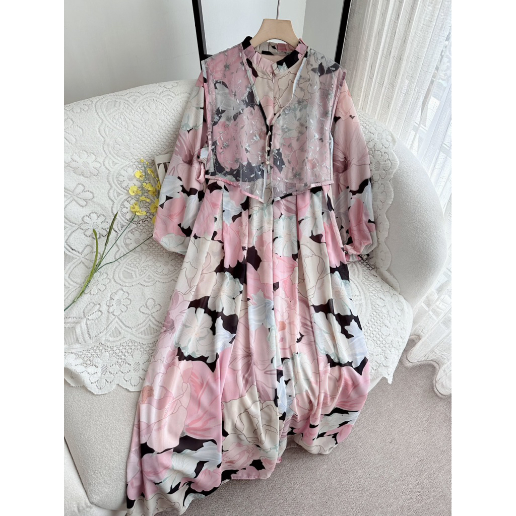 CANDY LADY Clafisha Maxi / Gamis Motif Wanita Terbaru Dress Ceruty Bestseller