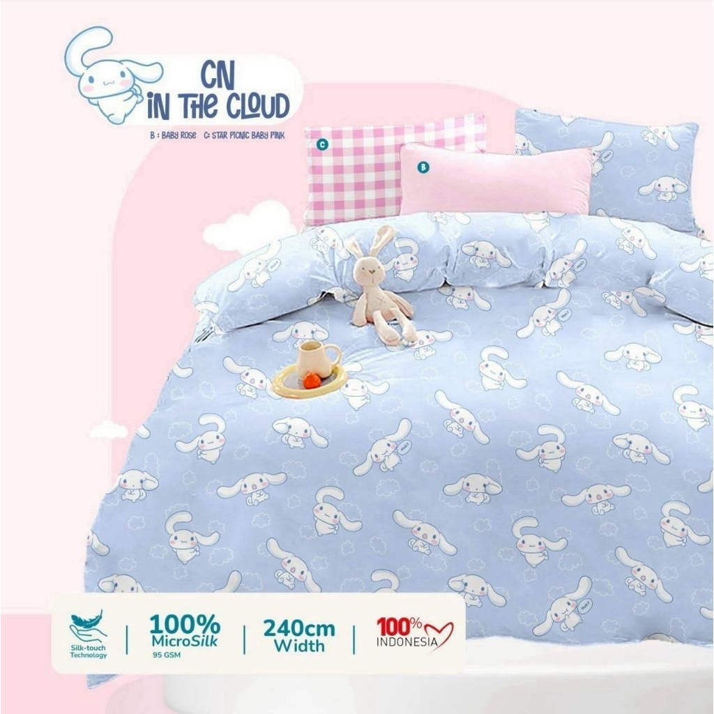 Sprei anti geser anak cinnamoroll in the cloud sprei set sprei seprai sprei 90x200 sprei 100x200 spr