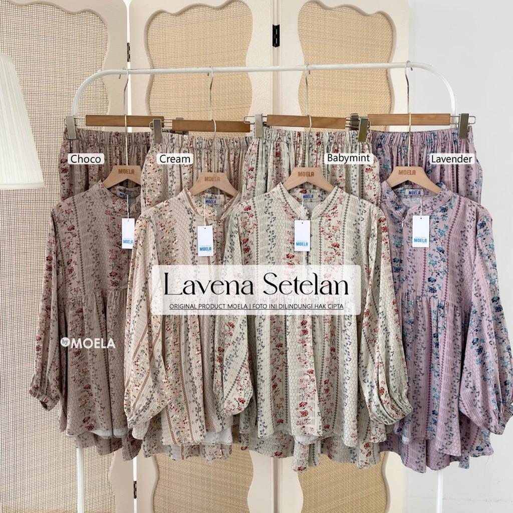 Lavena Set Setelan Oneset Jumbo Allsize Busui Premium Catton Rayon Original Ori moela Berlabel