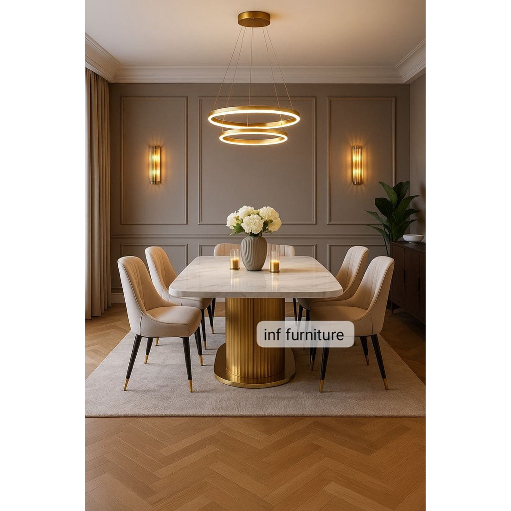 meja makan marmer asli meja makan gold top marmer asli