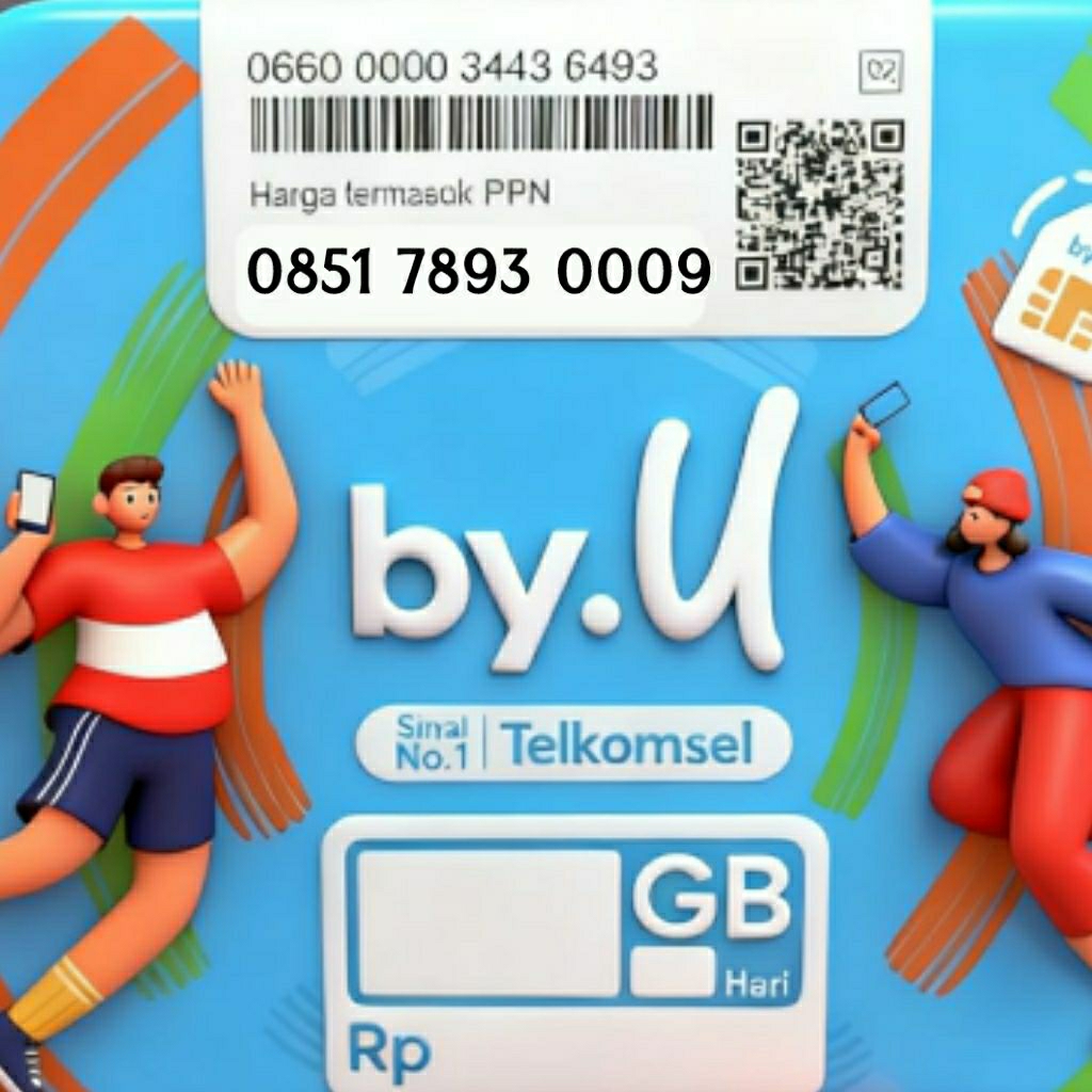 TELKOMSEL BYU NOMOR CANTIK TRIPLE 000 0008 0009 999 9998