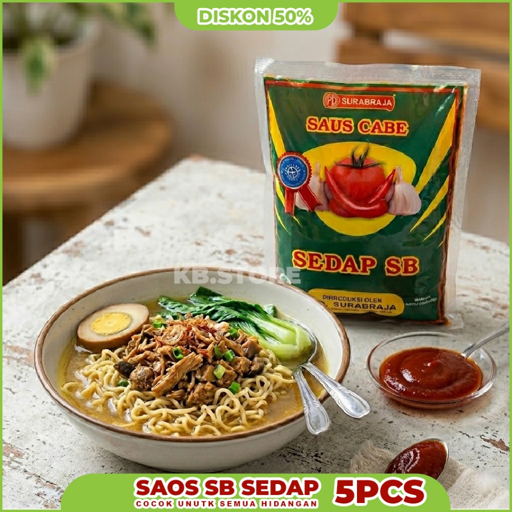 GROSIR Saos Cabe Sedap SB Surabraja 600gr x 5 Pcs - Saus Sambal Pedas Enak Murah