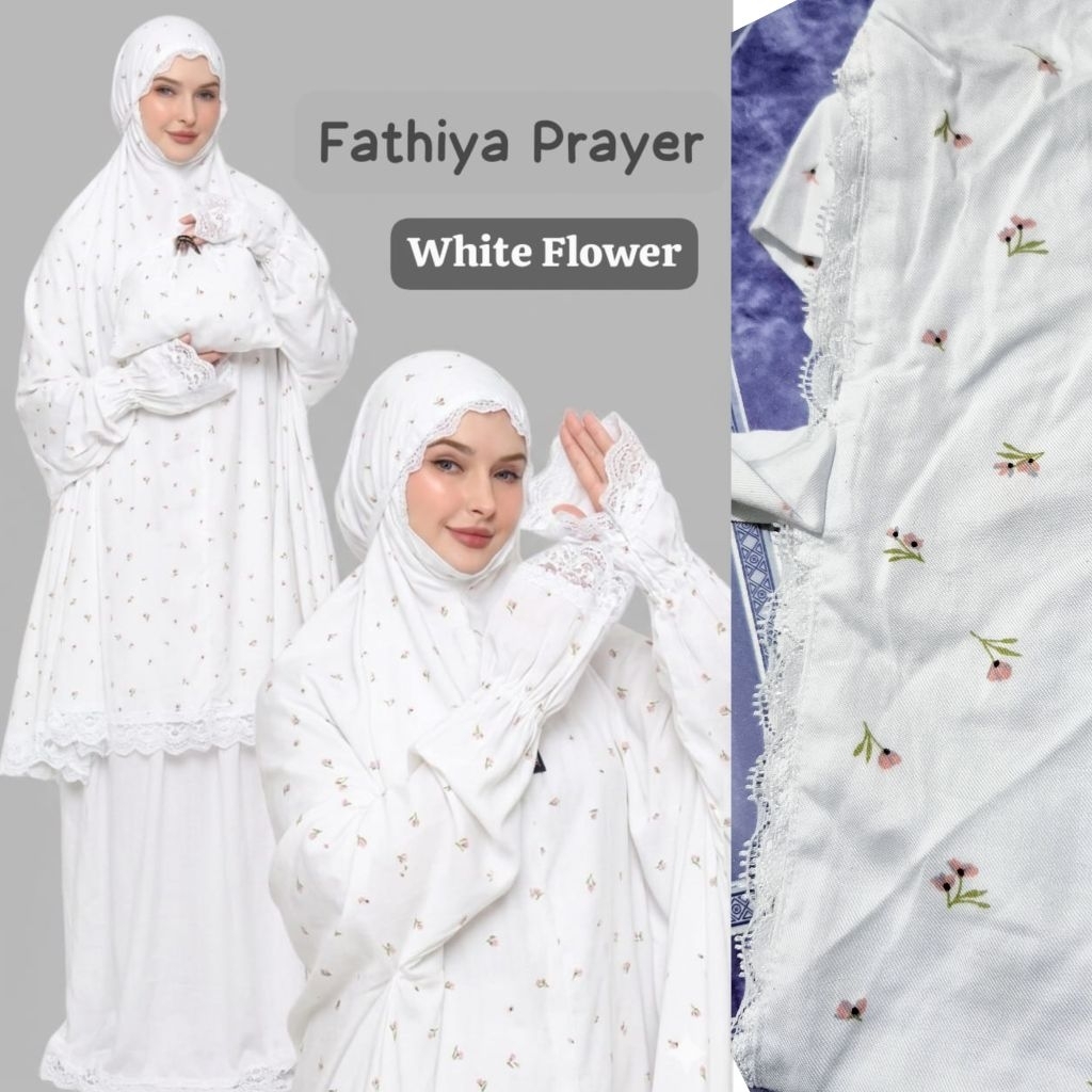 Mukena atas bawah Fathiya by Elkisa/mukena travel/mukena travelling/mukena berlengan/mukena umroh/mu