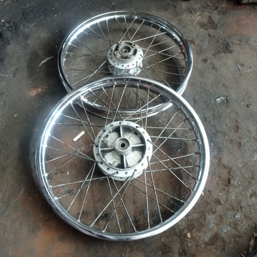 pelek velk velg roda jari jari set depan belakang shogun new 110 kebo tornado smash satria 2tak orig