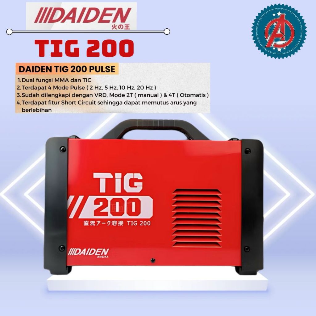 Daiden Tig 200 / Mesin Las Argon DAIDEN TIG200 PULSE / Trafo Las Argon DAIDEN TIGI TIG-200 PULSE