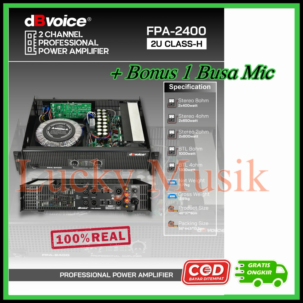 Promo power dbvoice fpa 2400 original 2 channel class h db voice fpa2400 ( Bisa COD )