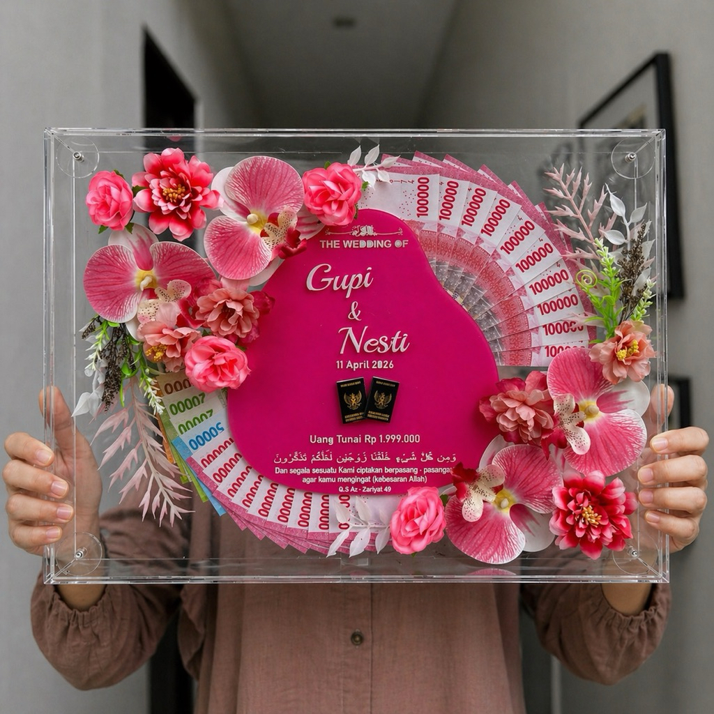 [1-2 HARI JADI] MAHAR FULL TETES AKRILIK AKR BOX PERNIKAHAN SET HIASAN NIKAHAN WEDDING FRAME BINGKAI