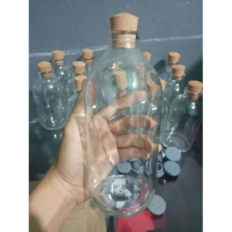 Botol Kaca Tutup kayu , Botol kaca Asi 500Ml, Botol Kaca Tutup Gabus BOTOL KACA