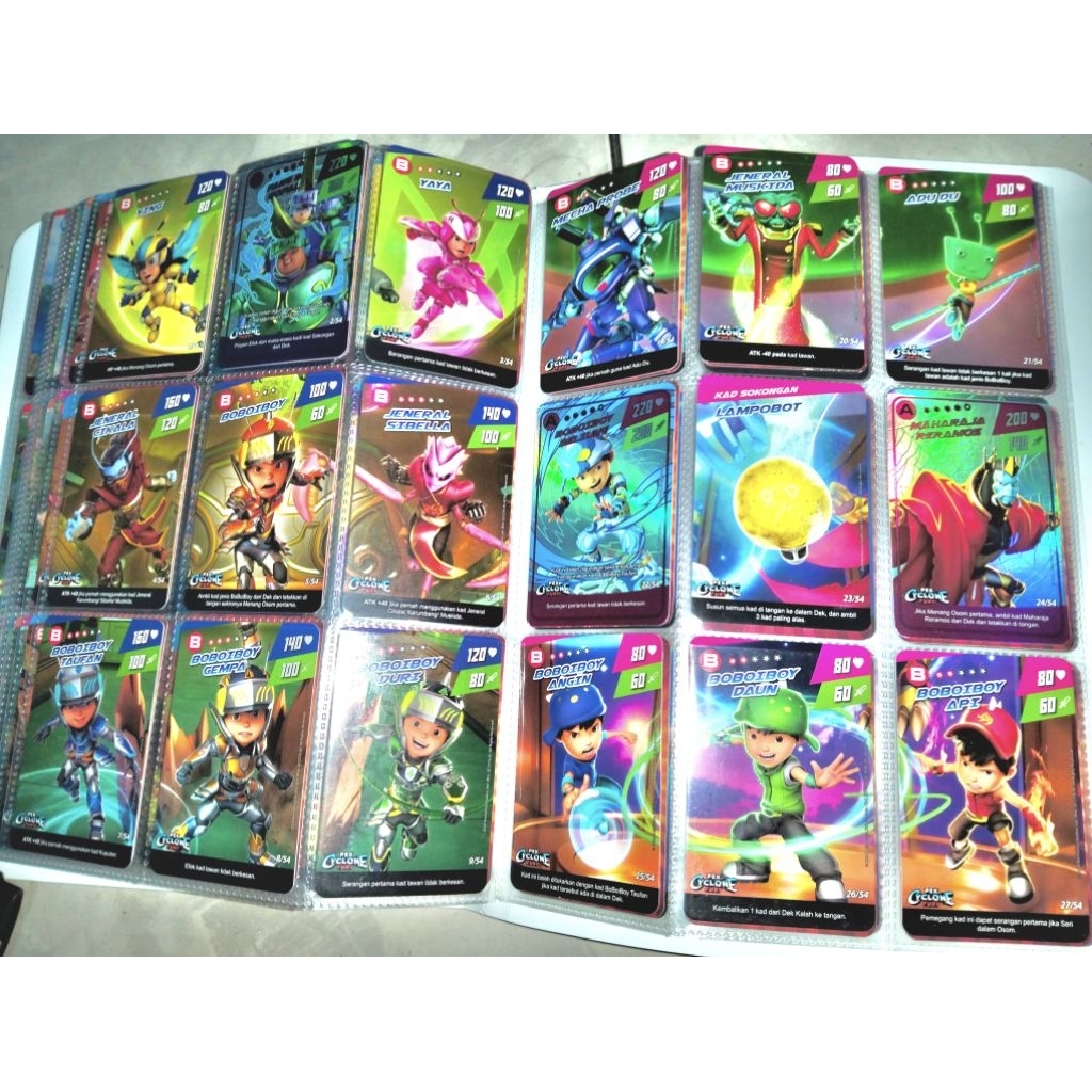 Album kartu permainan Boboiboy galaxy card yang full set