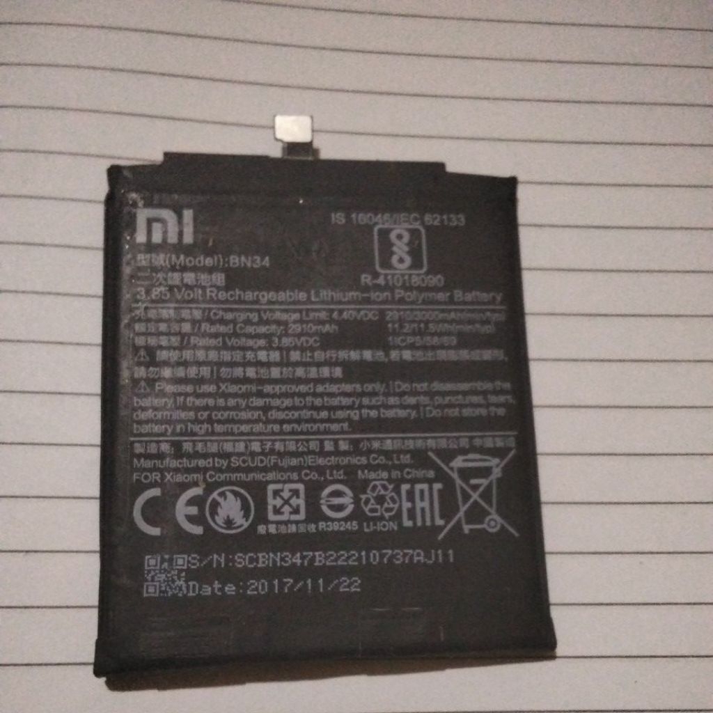 baterai original copotan redmi 5A normal tested