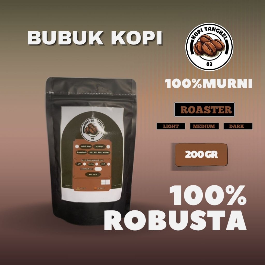 BUBUK KOPI ROBUSTA kemasan 250 gr