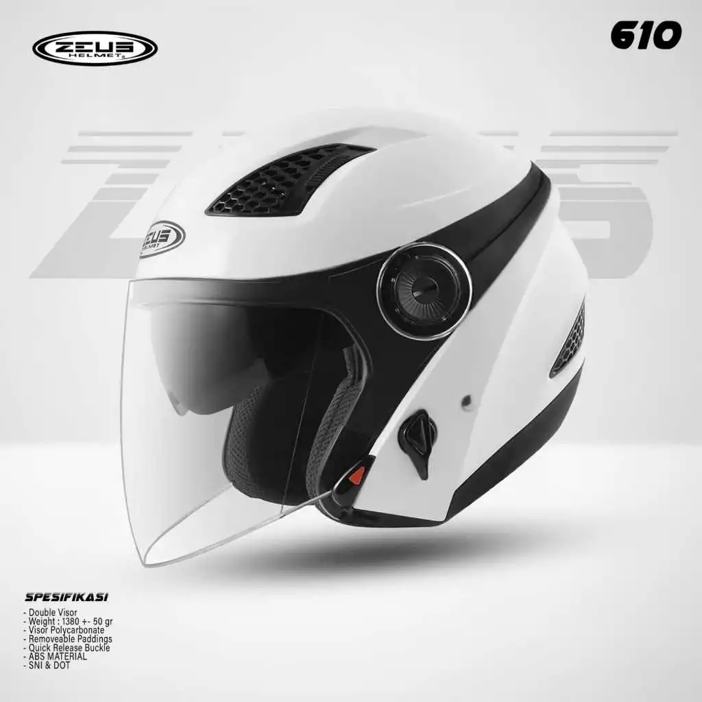 ZEUS 610 HALF FACE DOUBLE VISOR