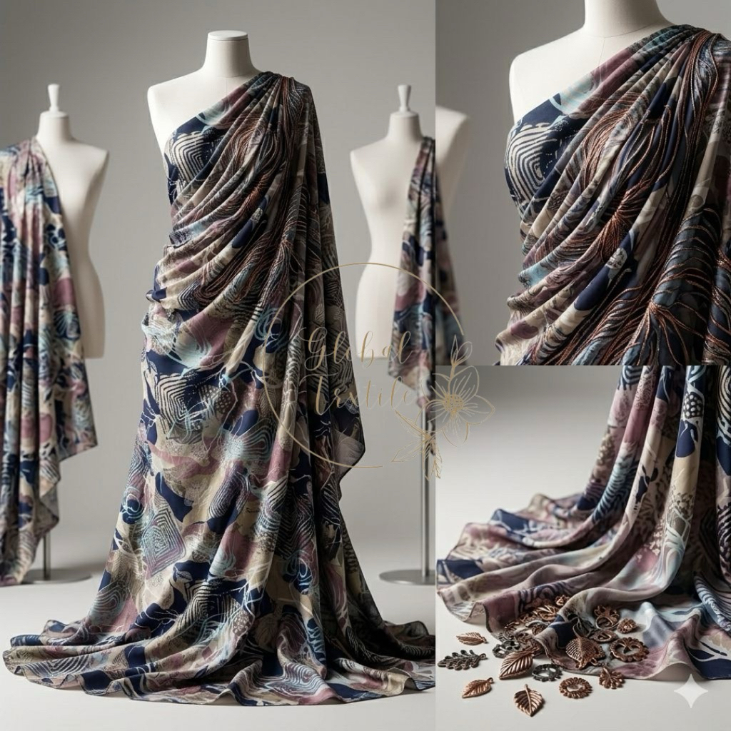 kain maxmara - kain maxmara luxury motif abstrak premium - kain maxmara eksklusif - kain silk motif 