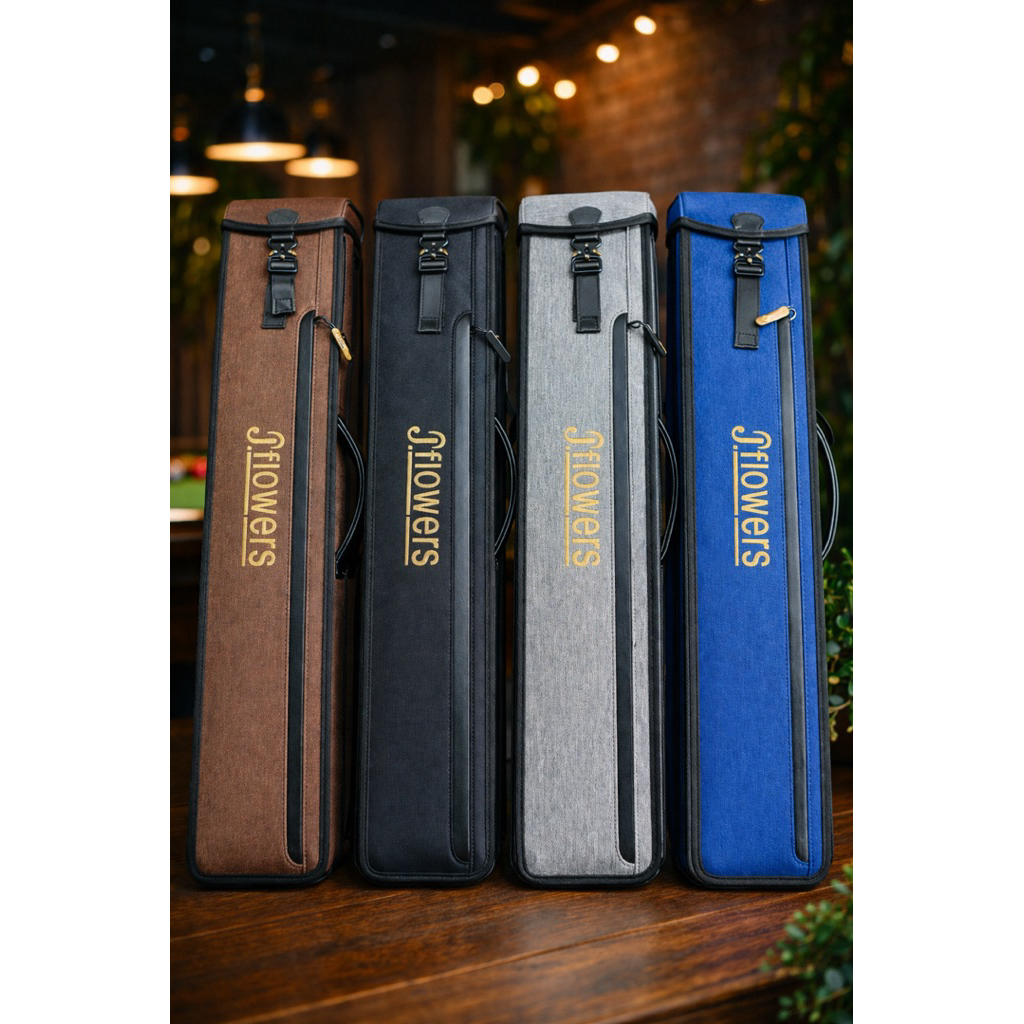 J Flower Cue Case 3x5 Premium Tas Stick Billiard 3 Butt 5 Shaft Hard Case Elegant Billiard Case Orig