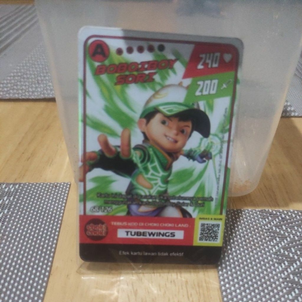 KARTU BOBOIBOY HOLOGRAM BOBOIBOY SORI  monsta galaxy card resmi limited S1