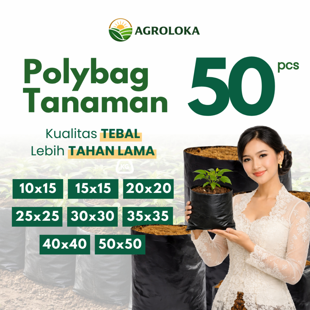 50 pcs Polybag Tebal Plastik Polibag Tanaman