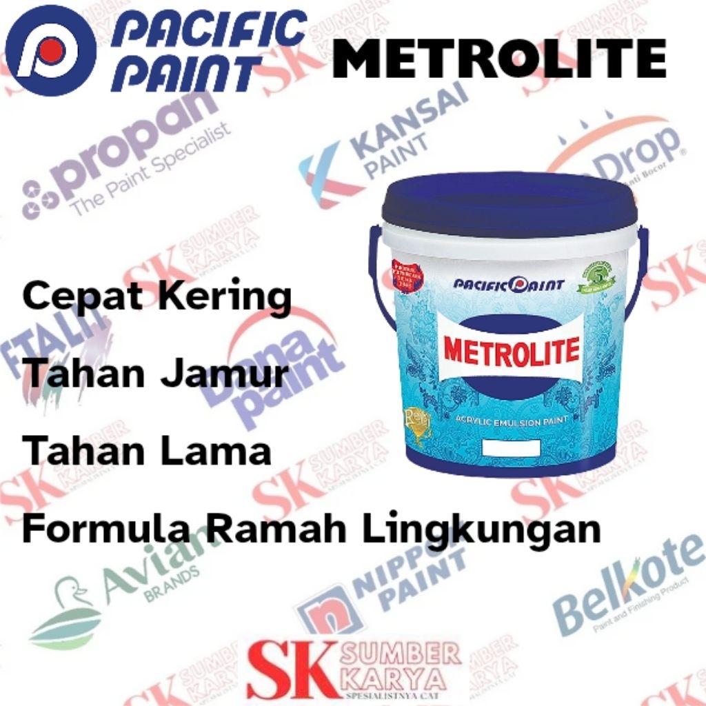 METROLITE CAT INTERIOR ACRYLIC EMULSION PUTIH PACIFIC PAINT