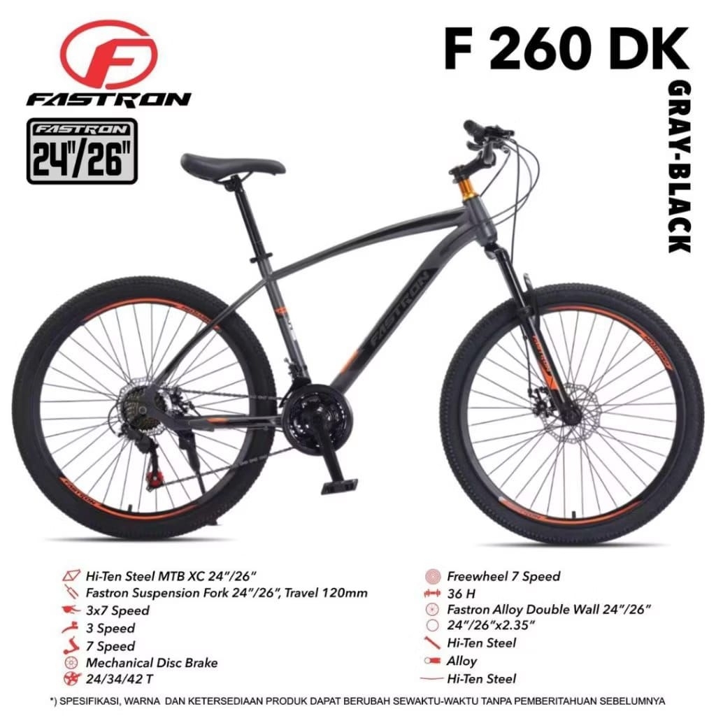 Sepeda Gunung Mtb Fastron 260 DK ukuran 26 inch by Pacific