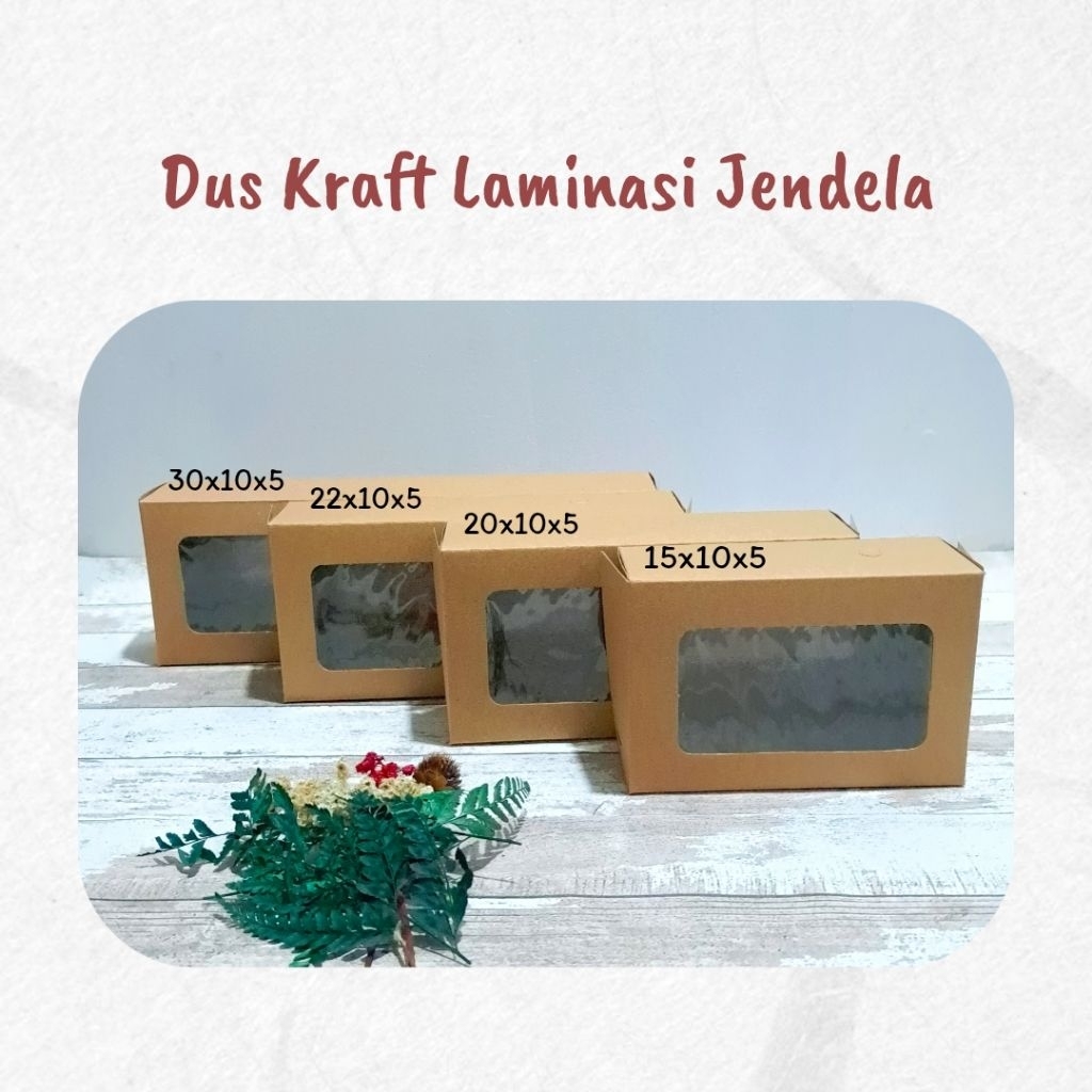 Dus Kraft Laminasi Brownies Jendela / Kotak Brownies Jendela @10Lembar Kotak Coklat Makanan Kue Roti