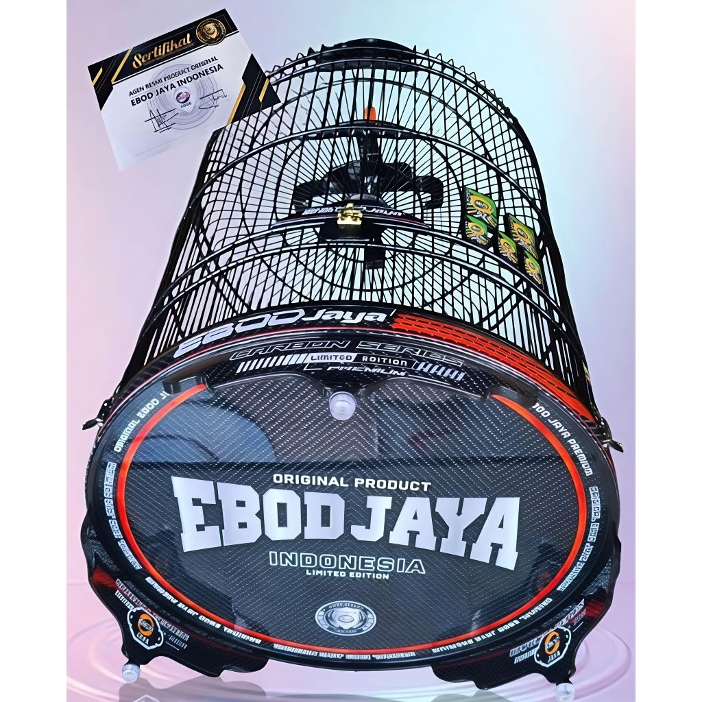 (KARGO) KANDANG SANGKAR MURAI EBOD JAYA PVC NEW DECAL CARBON SERIES